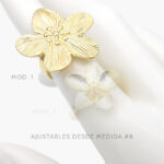 Anillo Flores Chapa de oro 1044