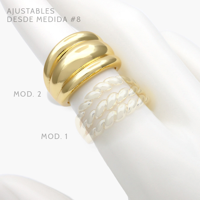 CTB1067-1 Anillo Chunky Chapa de oro 1067 - Image 1