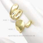 Anillo Chunky Chapa de oro 1086