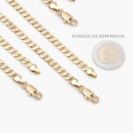 Cadena Barbada 4mm. Chapa de Oro 128