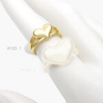 Anillo Corazones Chapa de oro 1042