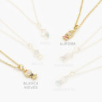 Collar Chapa de Oro Princesas Zirconias 0404