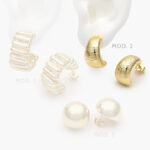 Aretes Lisos Chapa de Oro 558