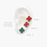 Broqueles Flores Acrílico Acero Inoxidable 60