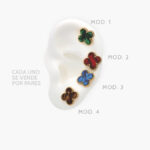 Broqueles Flores Acrílico Acero Inoxidable 62