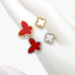 Anillo Mariposa y Flor Acero Inoxidable 420