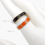 Anillo Flores Esmalte Acero Inoxidable 423