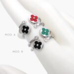 Anillo Flores Esmalte Acero Inoxidable 425