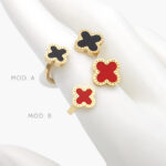 Anillo Doble Flor Esmalte Acero Inoxidable 427