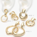 Aretes Chapa de Oro Chunky 563