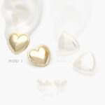 Aretes Chapa de Oro Corazones 561