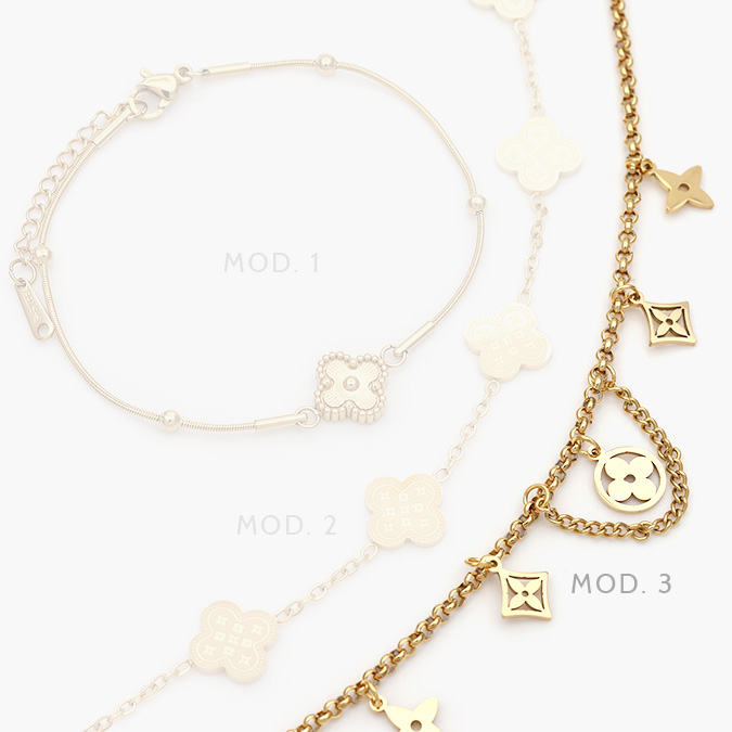 AP0615-1 Pulso Flor Trébol Acero Inoxidable 615 - Image 1