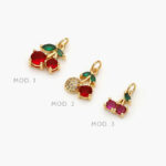 Mini Dije Cerezas Chapa de Oro