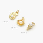 Mini Dije Concha con Perla Chapa de Oro