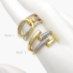 Anillo Zirconia Chapa de Oro 1104
