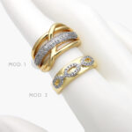 Anillo Zirconias Chapa de Oro 1105