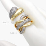 Anillo Zirconias Chapa de Oro 1110