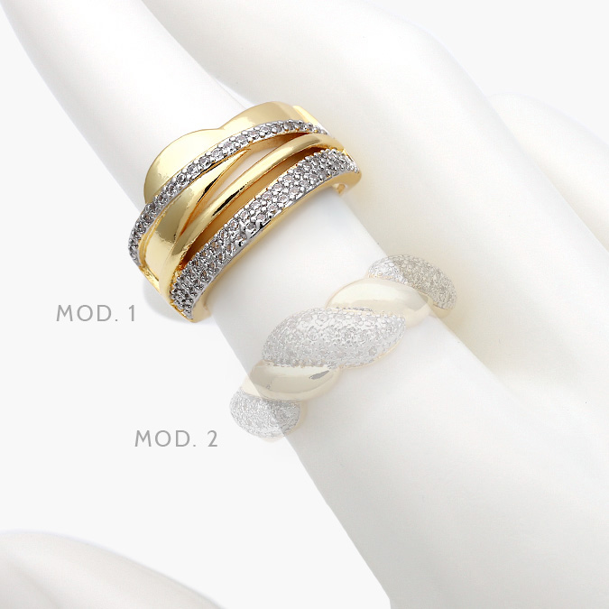 CTB1131-1 Anillo Zirconia Chapa de Oro 1131 - Image 1