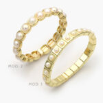 Brazalete Elástico Perlas Chapa de Oro 578