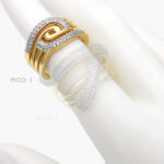 Anillo Zirconias Chapa de Oro 1111