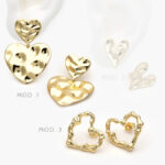 Aretes Corazones Chapa de Oro 554