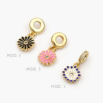 Dije Flor Esmalte Chapa de Oro 60