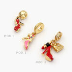 Dije Tacón Esmalte Chapa de Oro 69