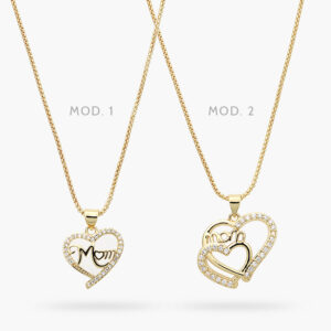 Collar Chapa de Oro Corazón MOM 477