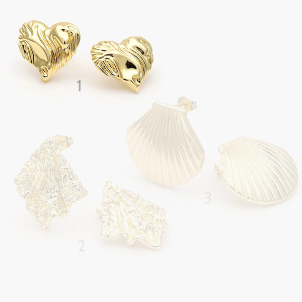 Aretes Corazones Chapa de Oro 478 - Image 1