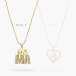 Collar Chapa de Oro Corazón Mamá 476