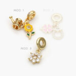 Dije Flores Chapa de Oro 61