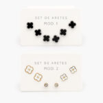 Set de Aretes Flores Acero Inoxidable 48