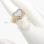 Anillo Corazón Zirconias Chapa de Oro 1138