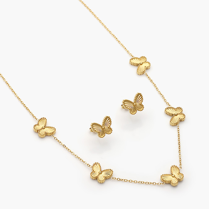 AJ0134 Set Mariposas Lisas Acero Inoxidable 134 - Image 1