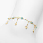 Tobillera Trébol 4 hojas Acero Inoxidable 42