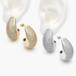 Aretes Zirconias Chapa de Oro 575