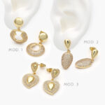 Aretes Zirconias Chapa de Oro 579