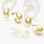 Aretes Lisos Chapa de Oro 583
