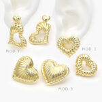 Aretes Corazones Lisos Chapa de Oro 584