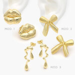 Aretes Lisos Chapa de Oro 587