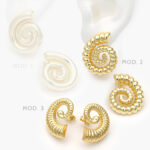 Aretes Caracol Chapa de Oro 588