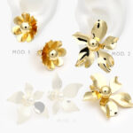 Aretes Flores Chapa de Oro 594