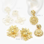 Aretes Flores Chapa de Oro 596