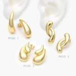 Aretes Lisos Chapa de Oro 607