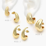 Aretes Lisos Chapa de Oro 608