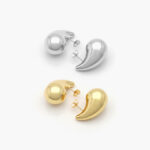 Aretes Lágrima Chapa de Oro Gota 18 mm. 0615