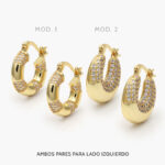 Arracadas Zirconia Chapa de Oro 855