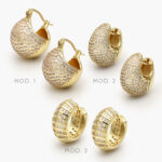 Arracadas Zirconia Chapa de Oro 856