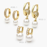 Arracadas Perla Chapa de Oro 867