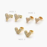 Broqueles Corazón Chapa de Oro 404